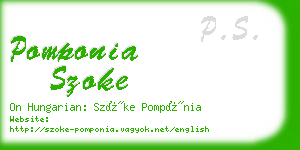 pomponia szoke business card